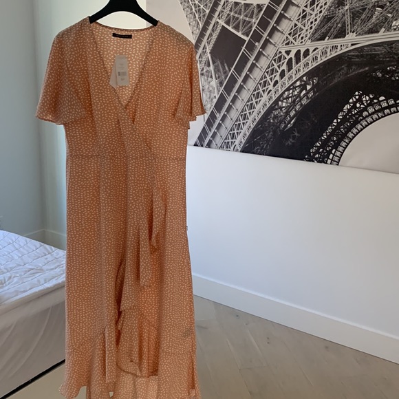 Suzy Shier peach summer dress; NWT. - Picture 2 of 5